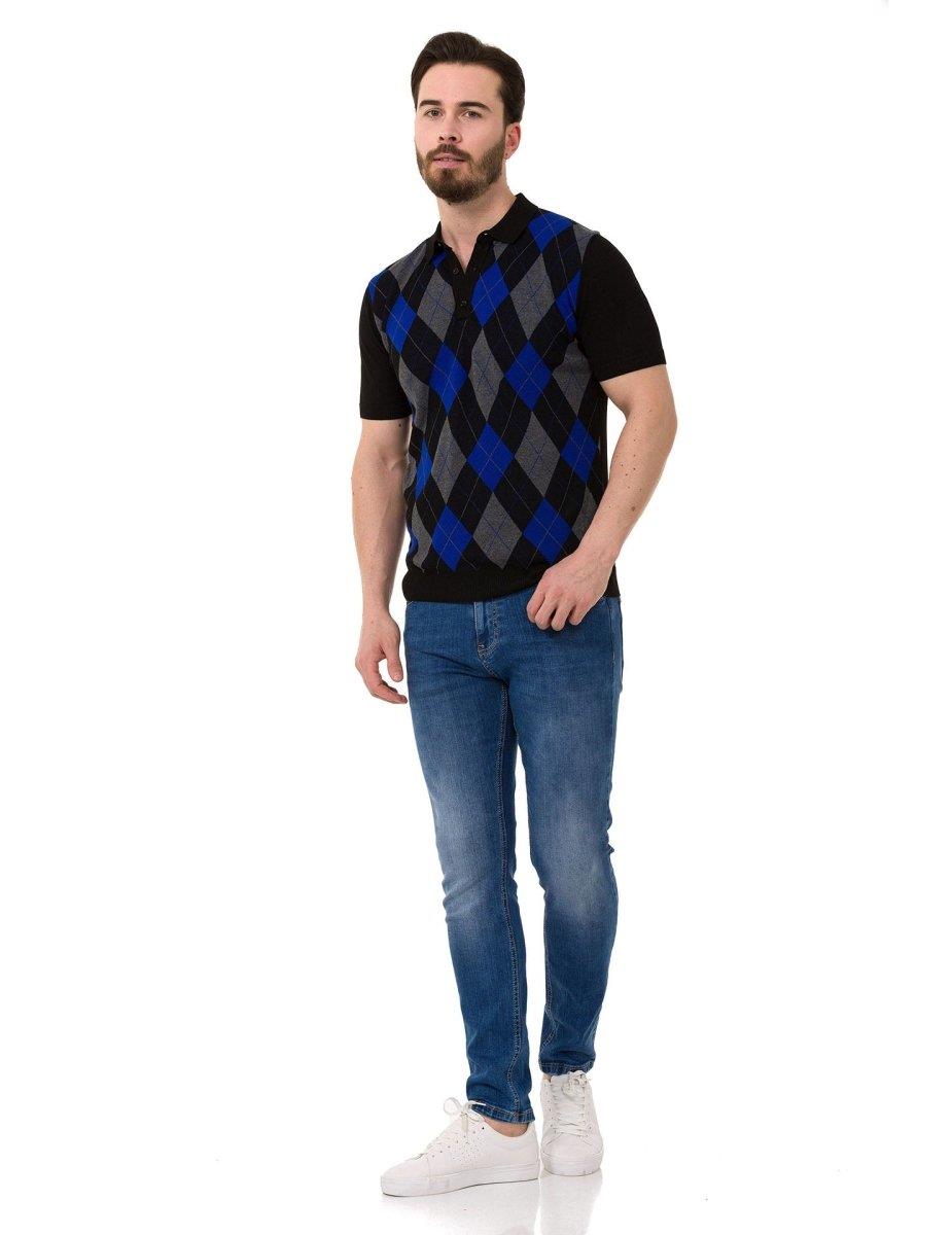 CT753 Diamond-Knit Luxury Polo Shirt for Modern Gents