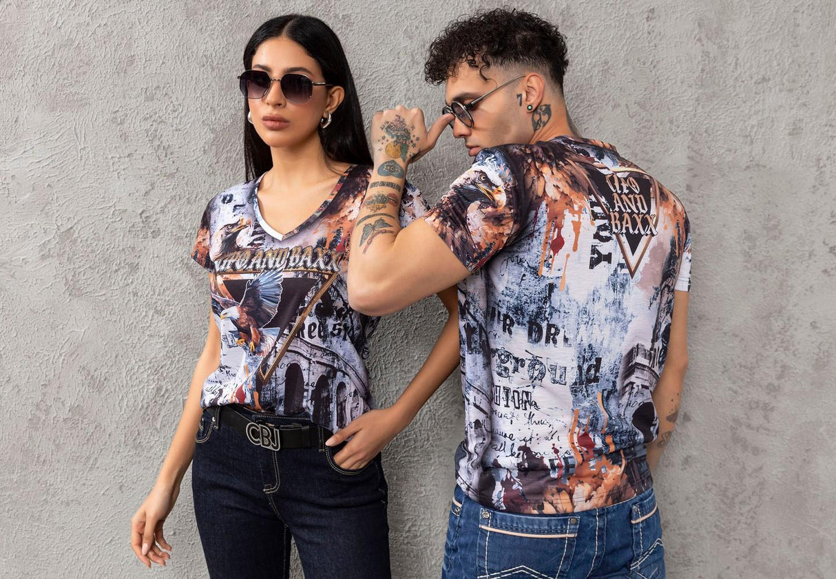 CT780 Men’s Crew Neck T-Shirt with Illustrative Eagle Design