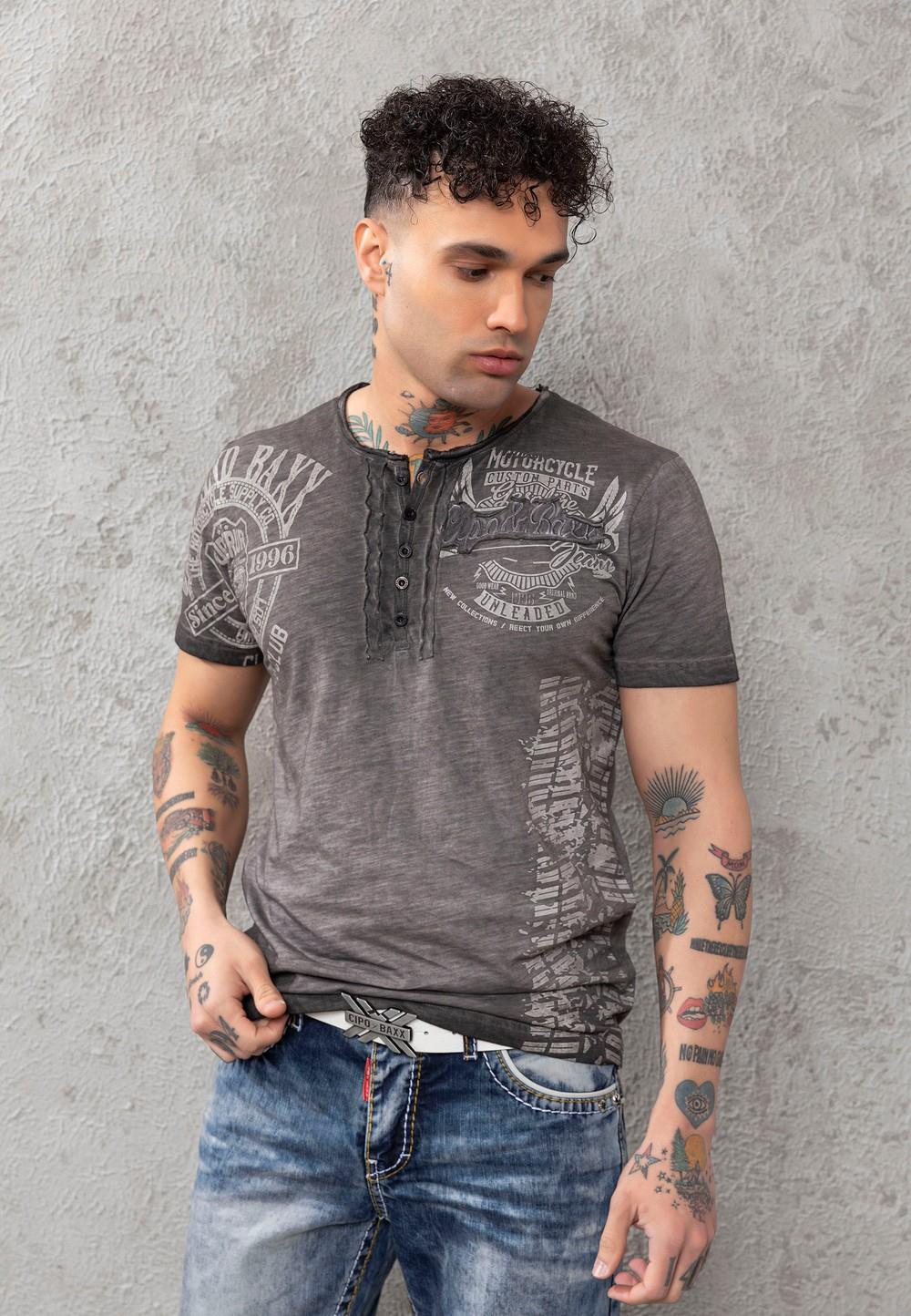 CT789 Men’s Biker Style Crew Neck T-Shirt – Ride the Rebel Line