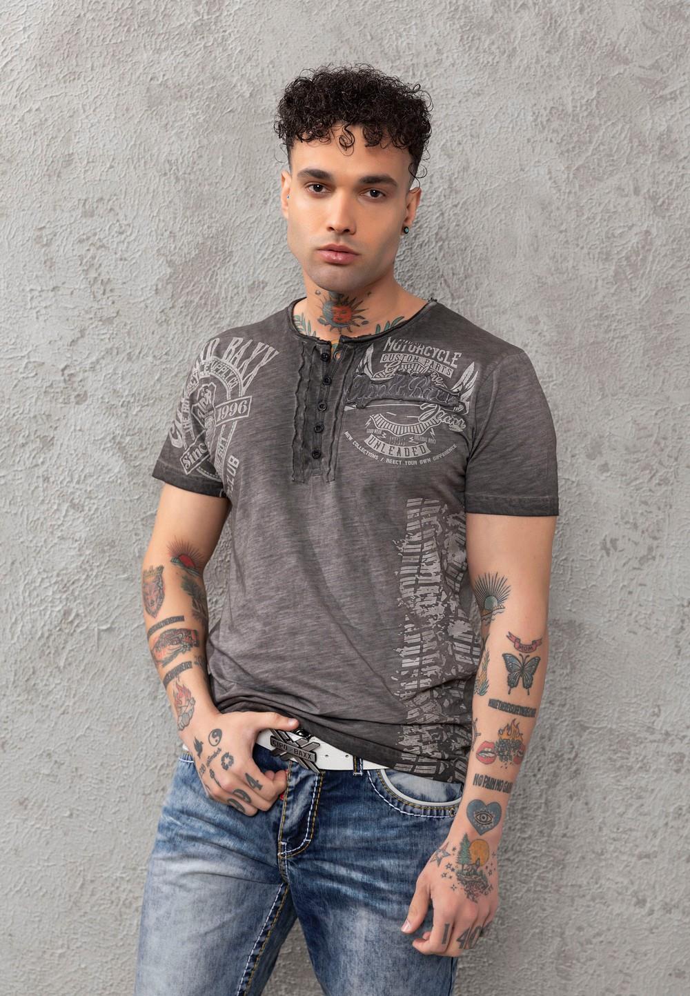 CT789 Men’s Biker Style Crew Neck T-Shirt – Ride the Rebel Line
