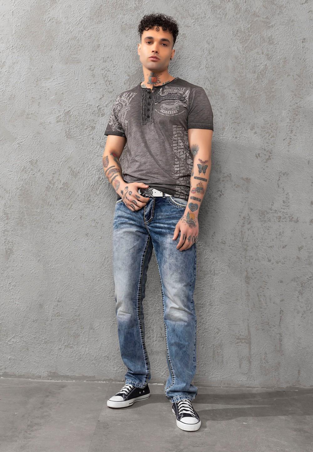 CT789 Men’s Biker Style Crew Neck T-Shirt – Ride the Rebel Line