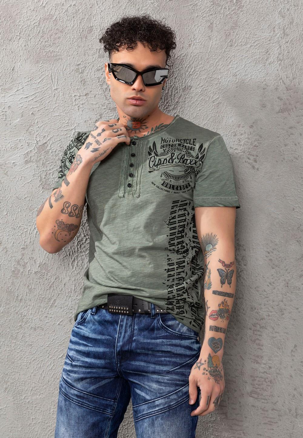 CT789 Men’s Biker Style Crew Neck T-Shirt – Ride the Rebel Line