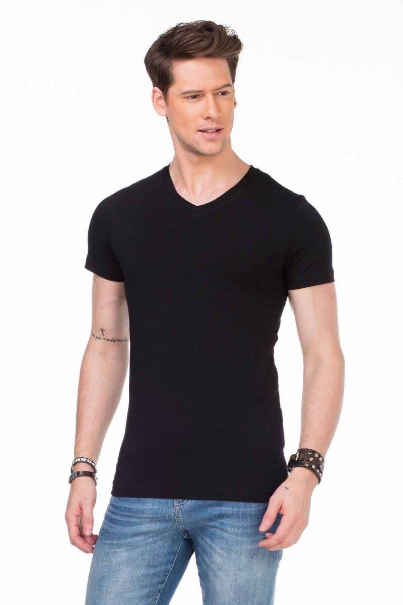 CU106 V Yaka Basic Slim Fit Erkek Tişört Atlet