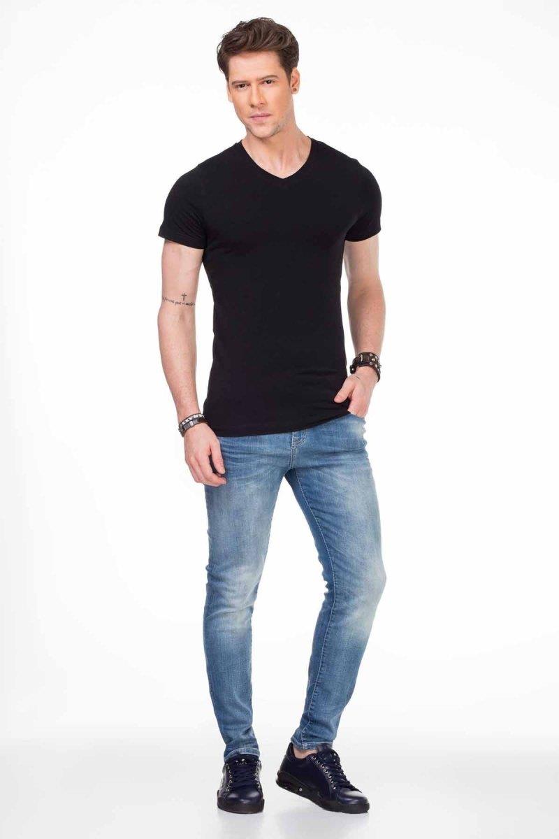 CU106 V Yaka Basic Slim Fit Erkek Tişört Atlet