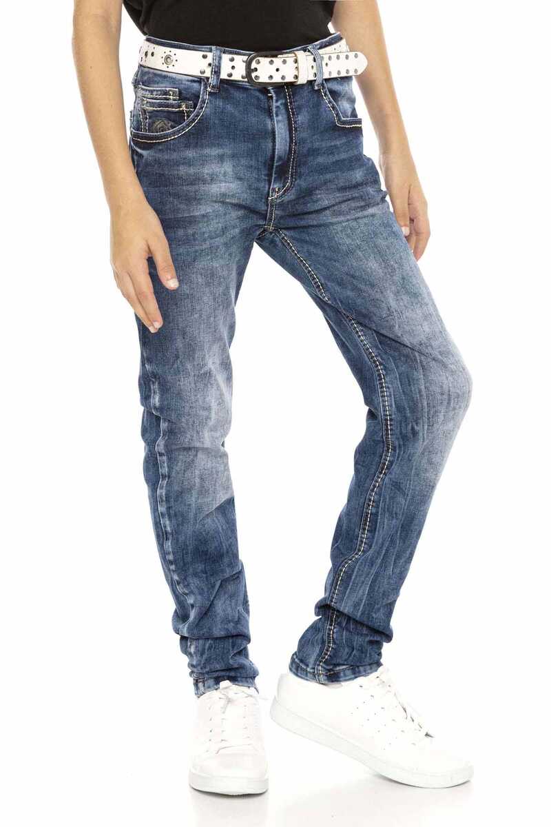 CDK104 Nakışlı Basic Erkek Jeans