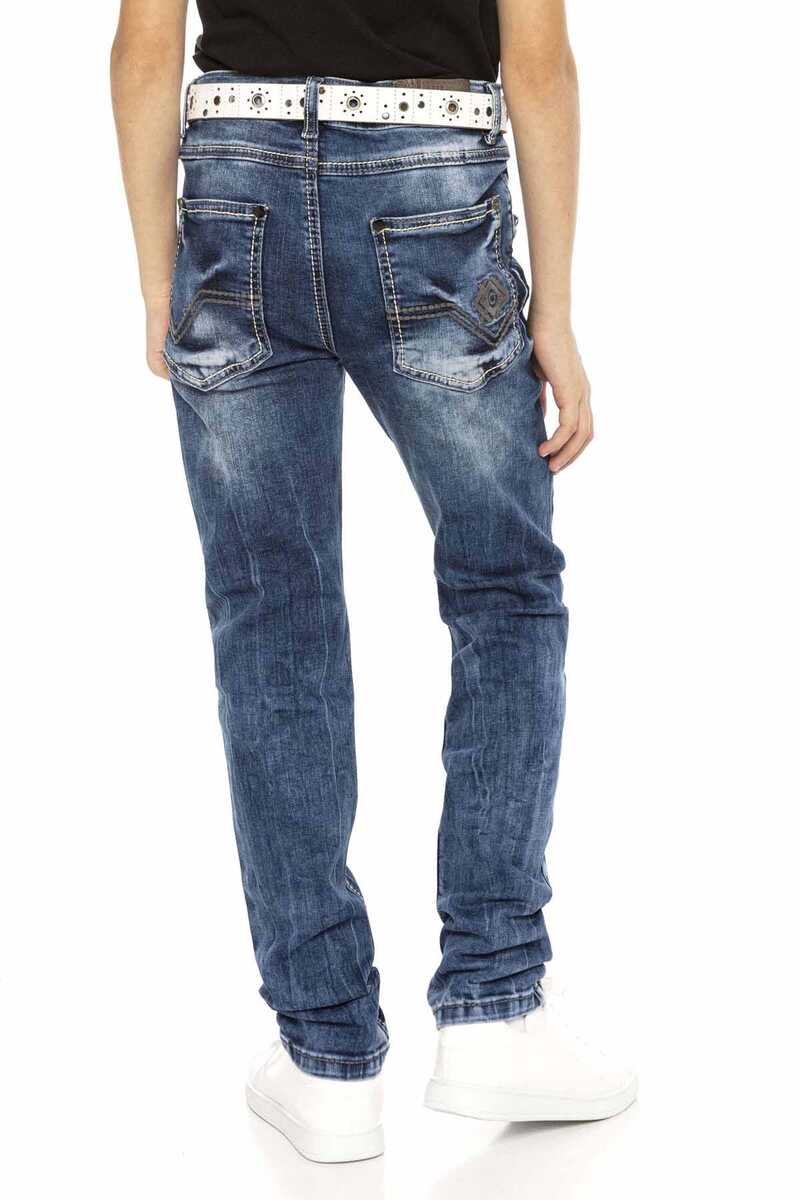 CDK104 Nakışlı Basic Erkek Jeans