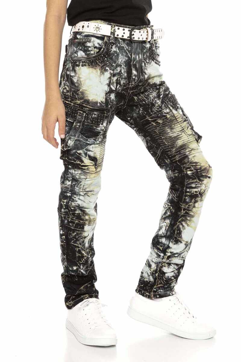 CDK105 Batic Yıkama Kargo Cep Erkek Çocuk Pantolon