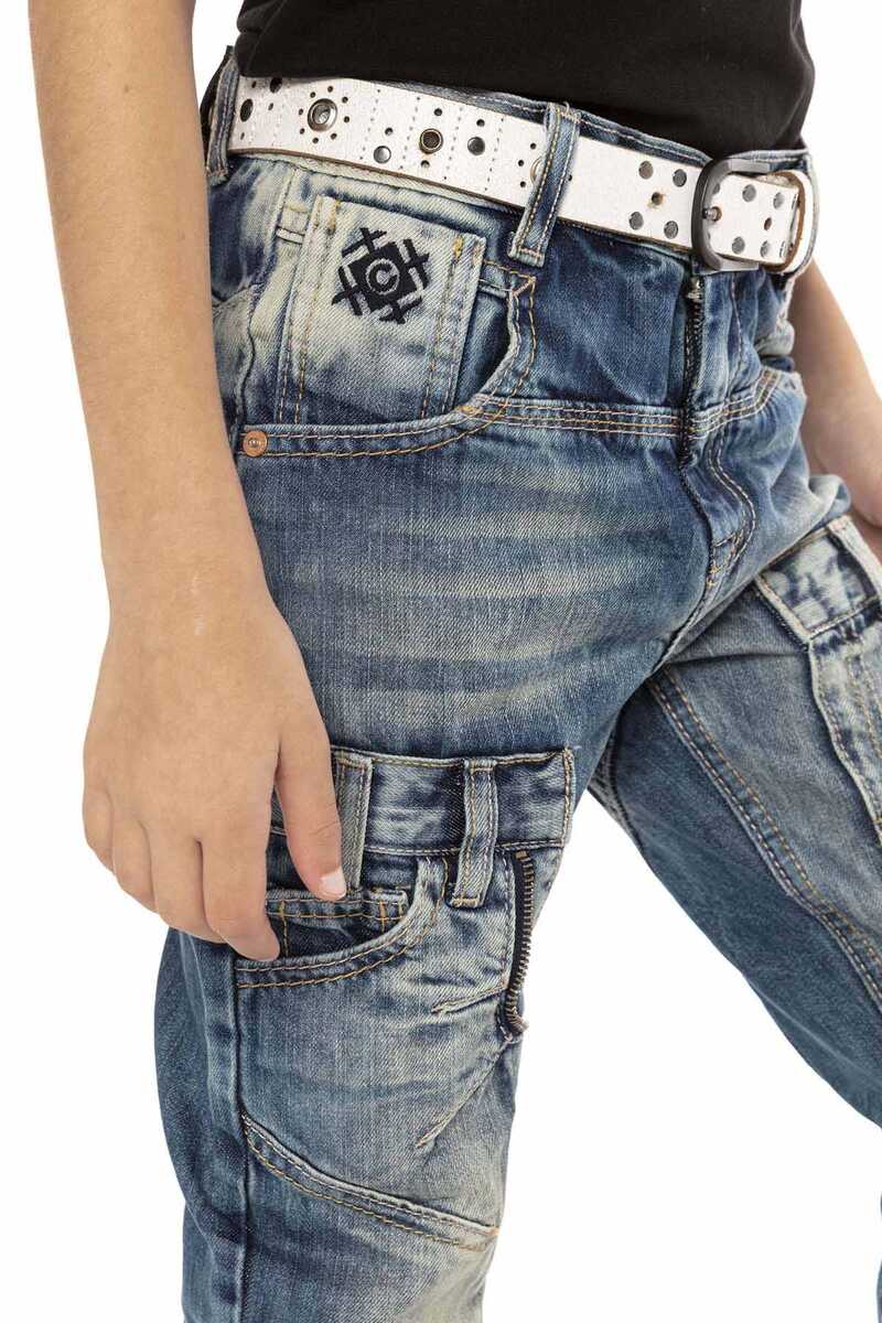 CDK114 Rapçi Tarz Düşük Bel Çocuk Kot Pantolon