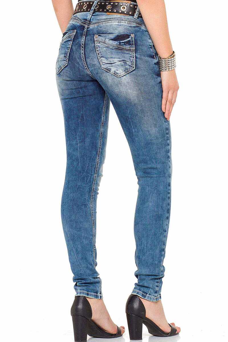 WD281 Yıkanmış Slim Fit Kadın Jeans Kot Pantolon