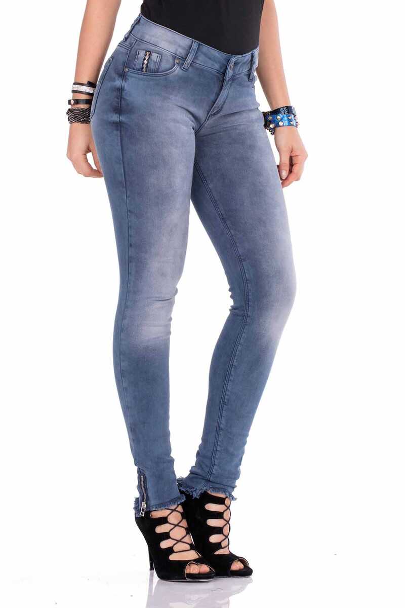 WD355 Paçası Fermuarlı Slim Fit Kadın Jean Pantolon