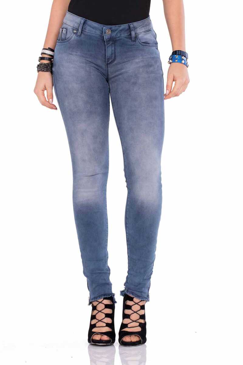WD355 Paçası Fermuarlı Slim Fit Kadın Jean Pantolon