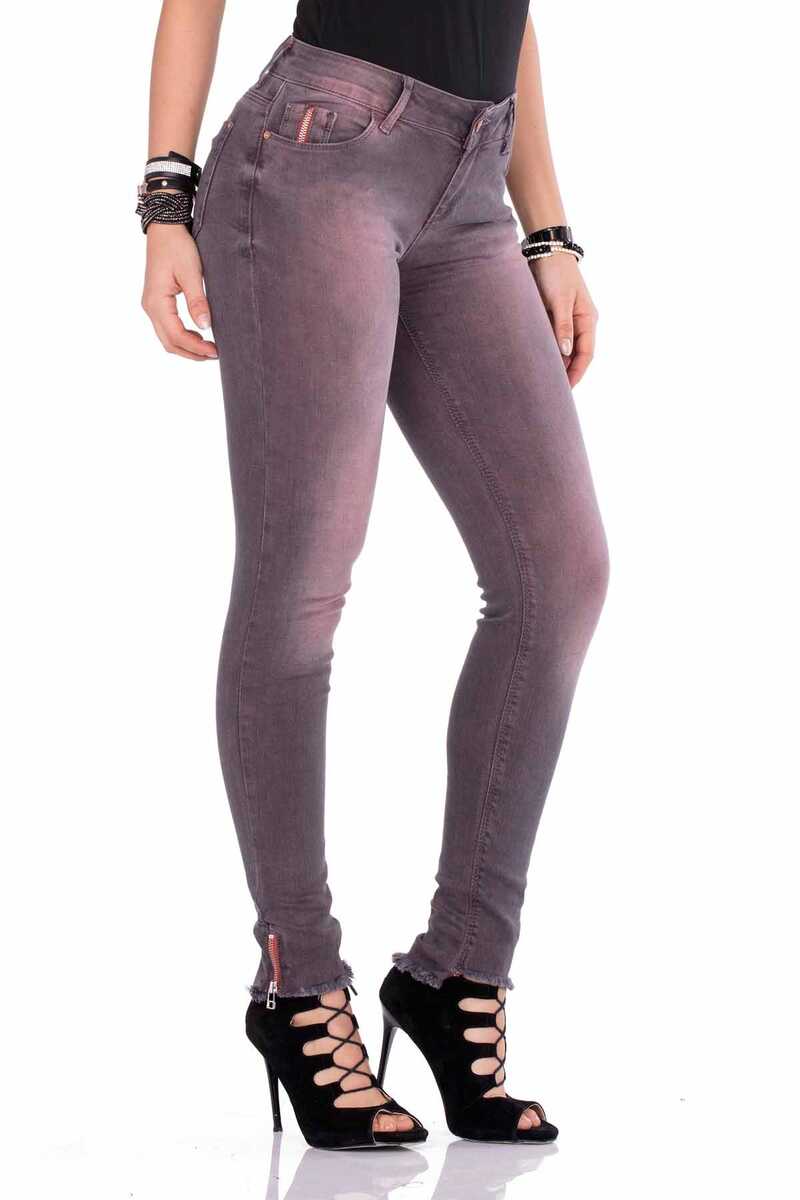 WD355 Paçası Fermuarlı Slim Fit Kadın Jean Pantolon