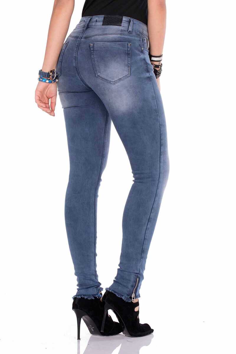WD355 Paçası Fermuarlı Slim Fit Kadın Jean Pantolon