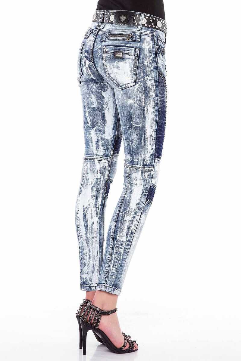 WD374 Rock ve Punk Tarzı İşlemeli Jean Pantolon