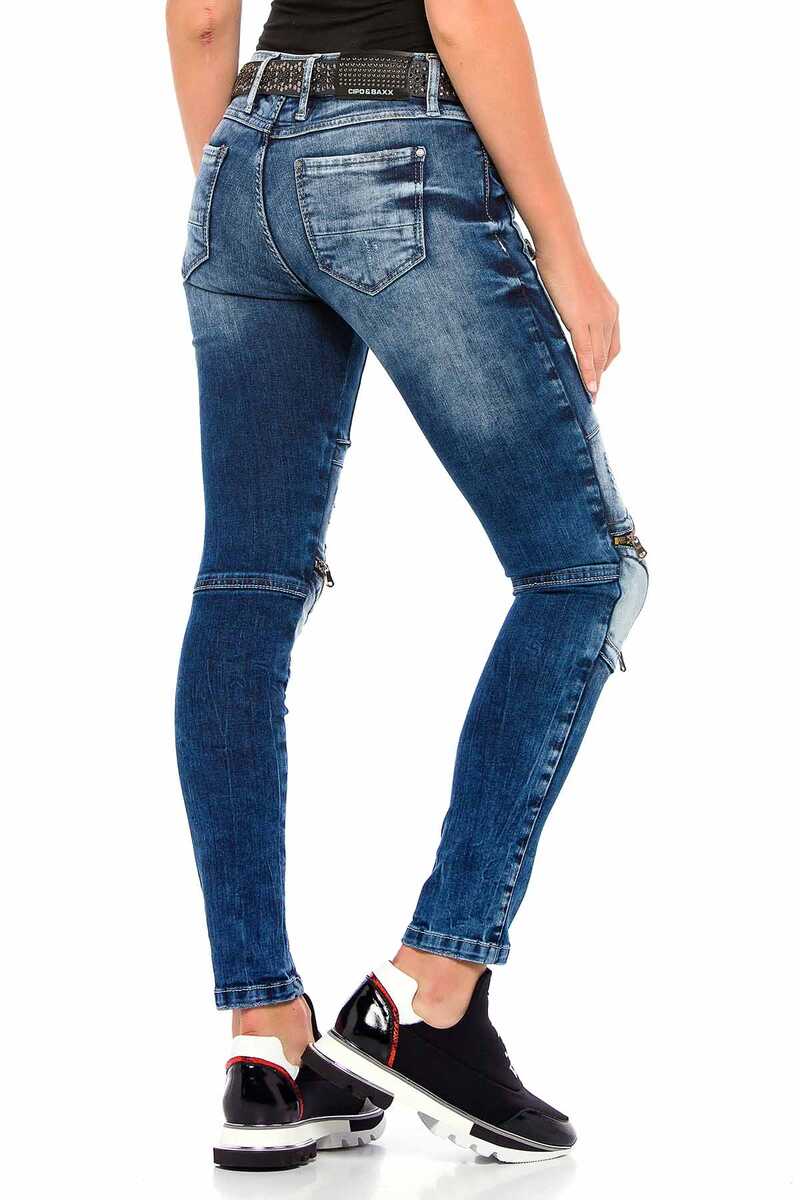 WD377 Dizi Fermuar Detaylı Kadın Kot Pantolon