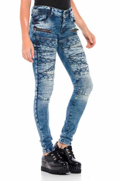 WD381 Kadın Desenli Jean