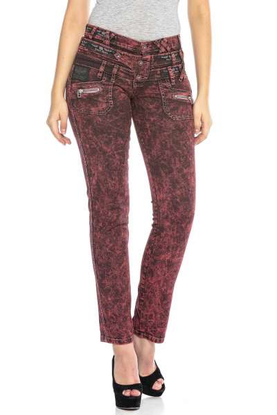 WD418 Kadın Bordo Jean Pantolon