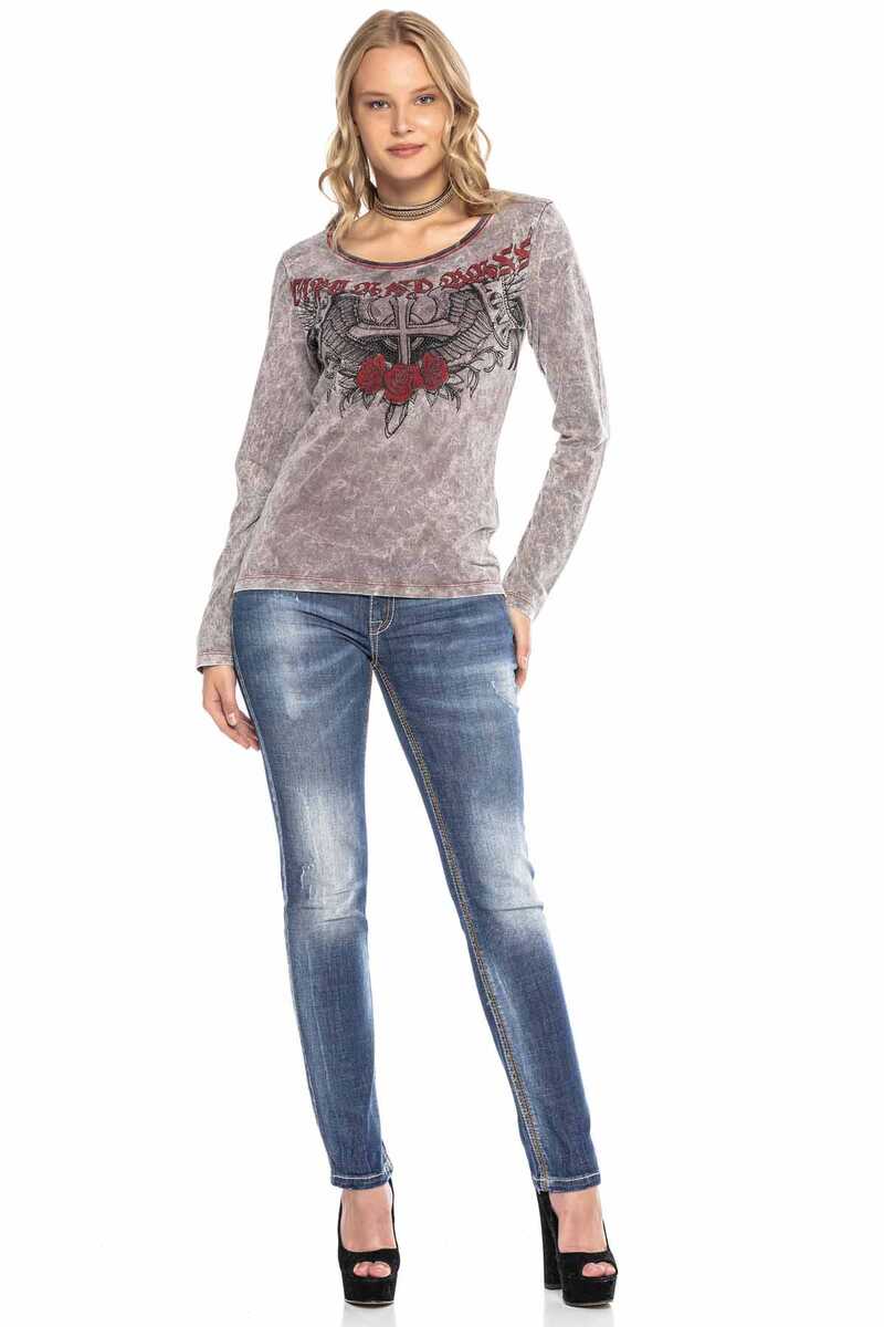 WD433 Kadın Dikiş Detaylı Mavi Jeans Pantolon