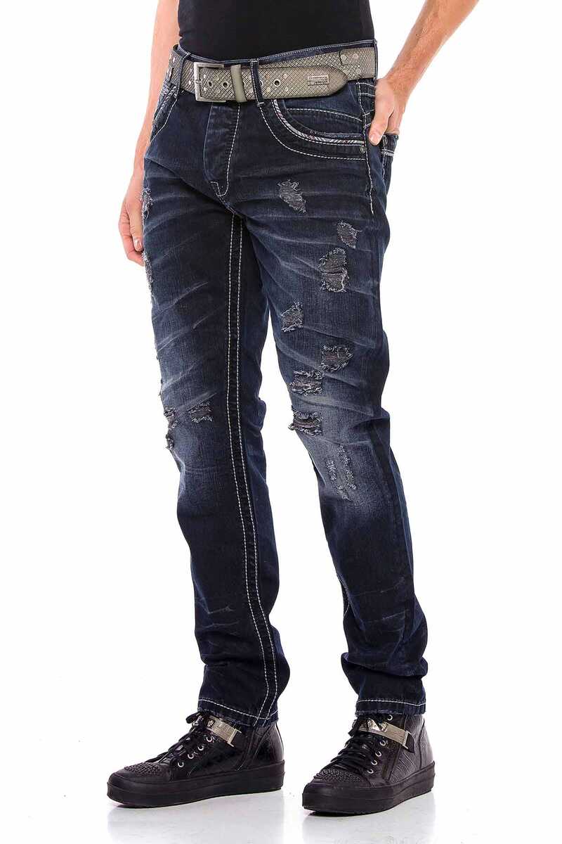 CD539 Basic Eskitme Yırtıklı Erkek Jean Pantolon