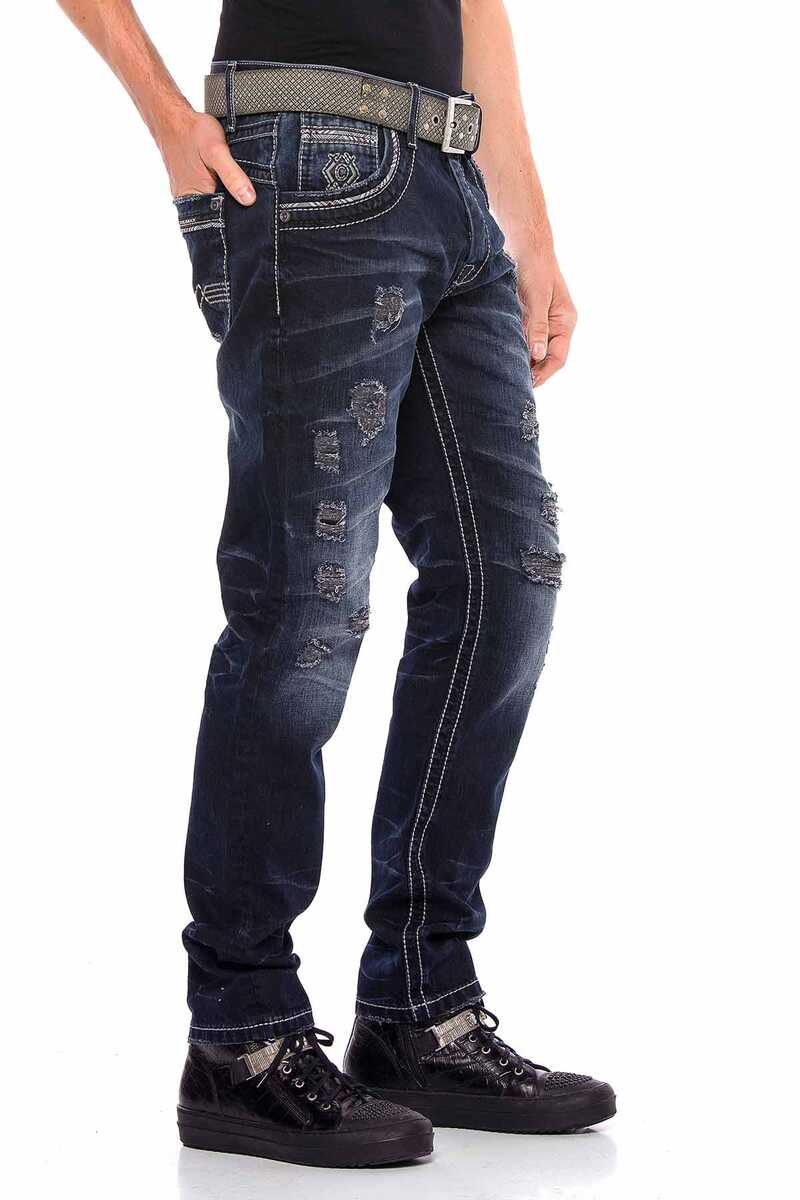 CD539 Basic Eskitme Yırtıklı Erkek Jean Pantolon