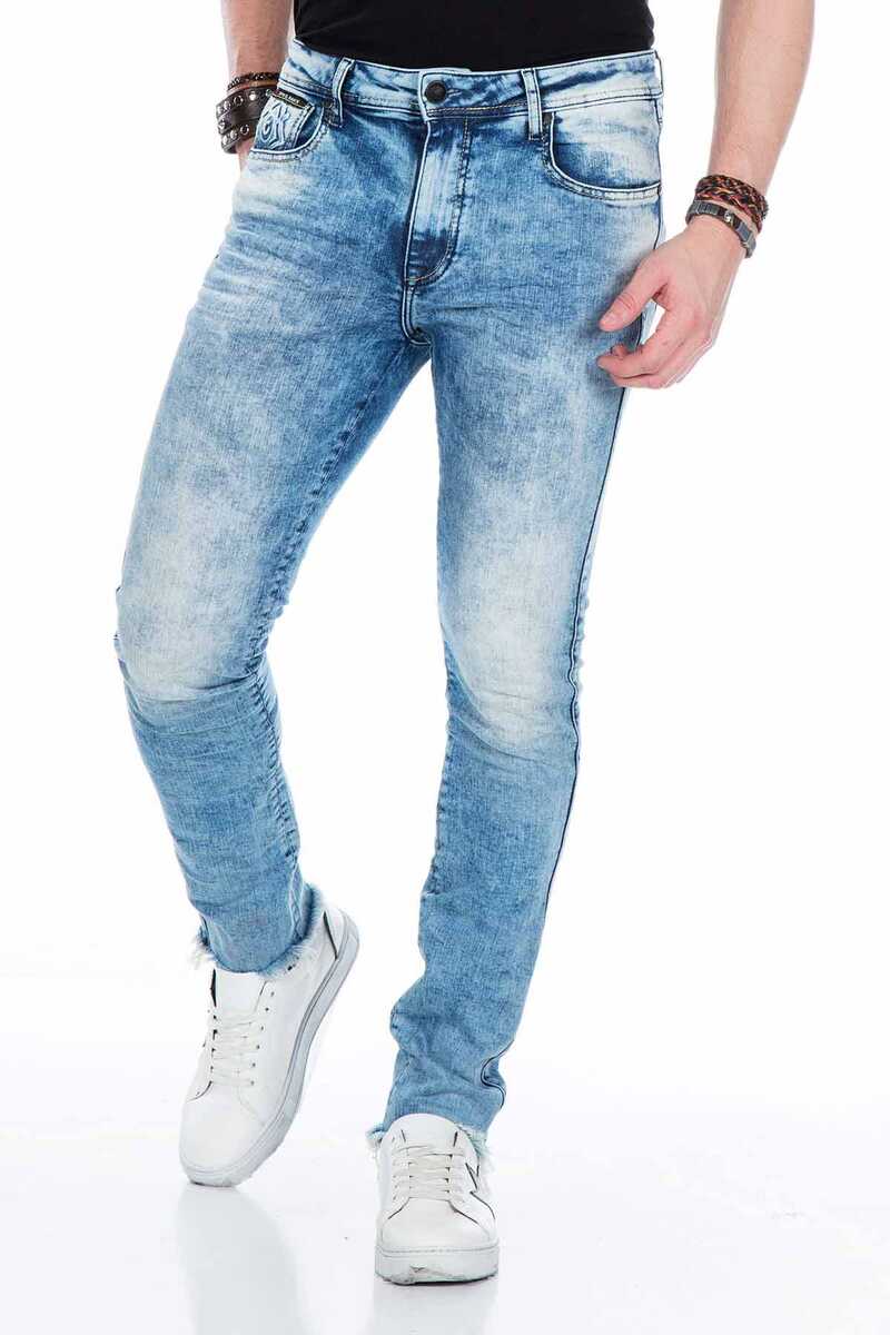 CD445 Eskitilmiş Denim Slim Fit Jean Pantolon