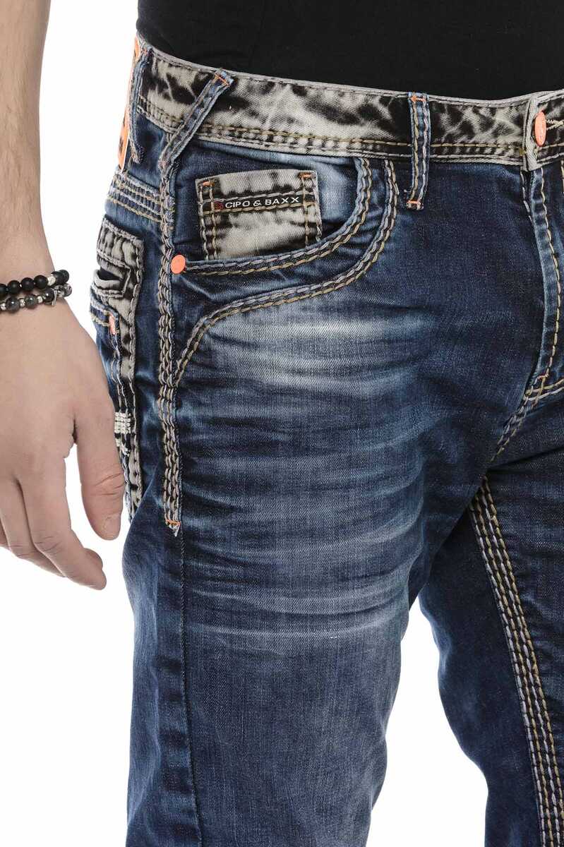CD593 Neon Etiketli Kalın Dikişli Jeans
