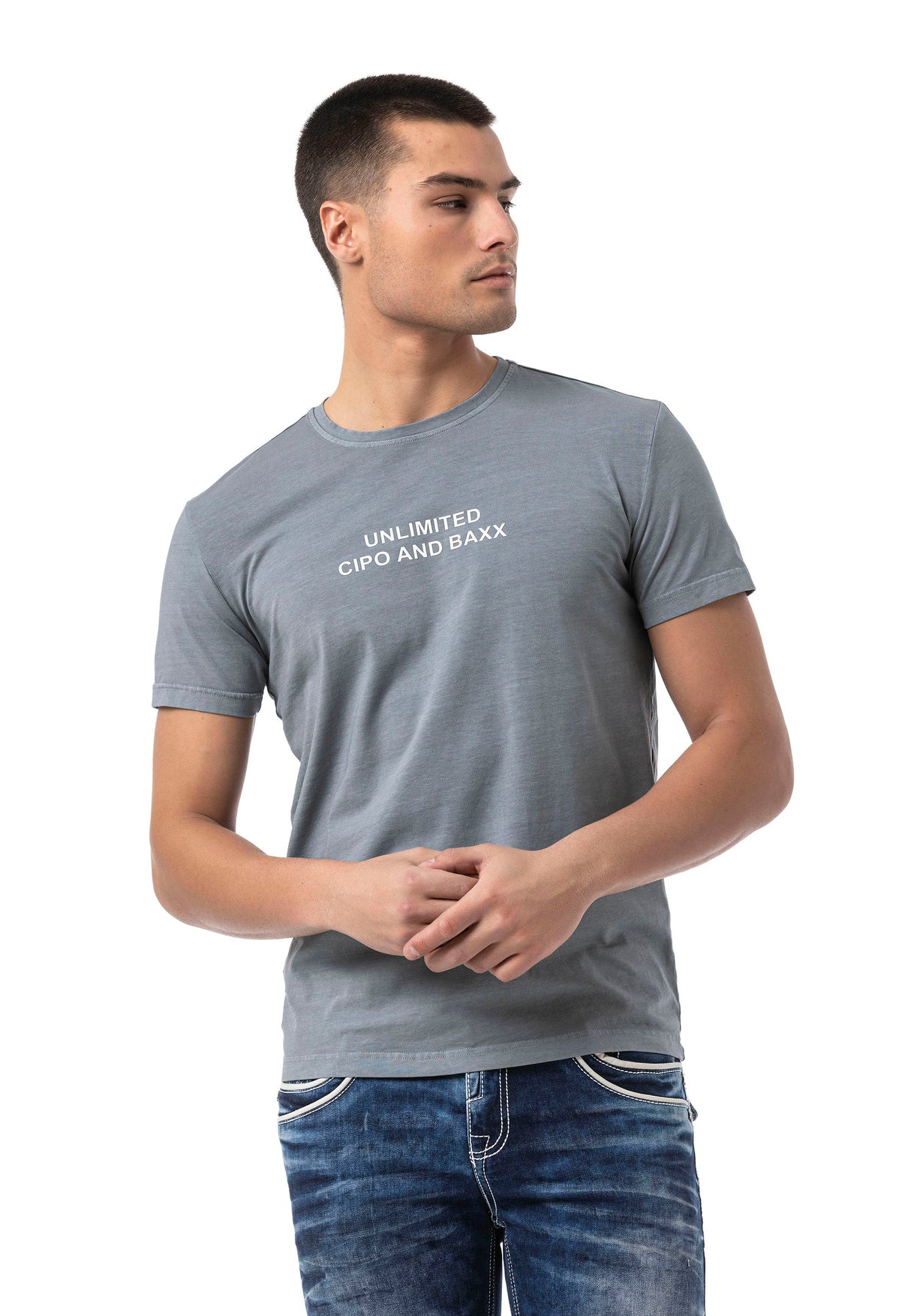 Erkek Regular Fit Baskılı Pamuklu T-shirt CT827