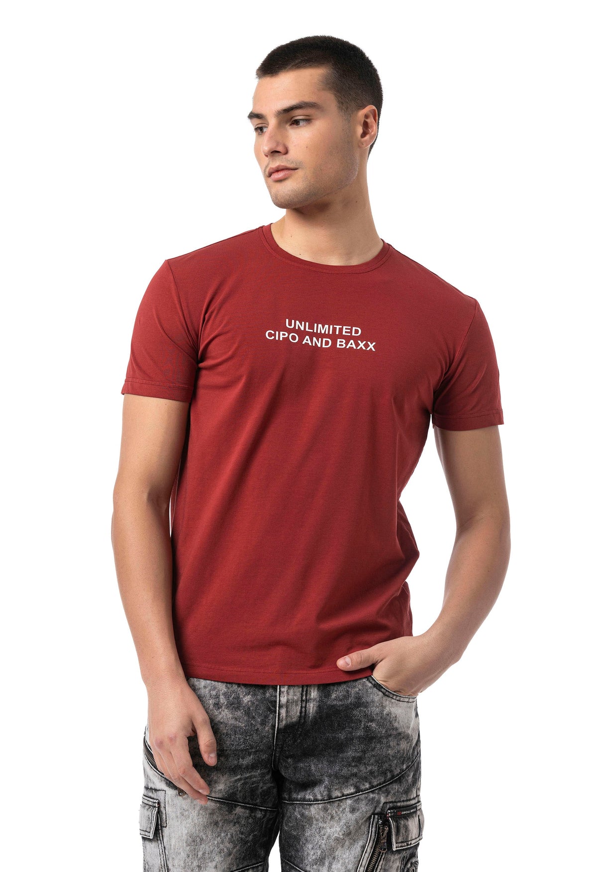 Erkek Regular Fit Baskılı Pamuklu T-shirt CT827