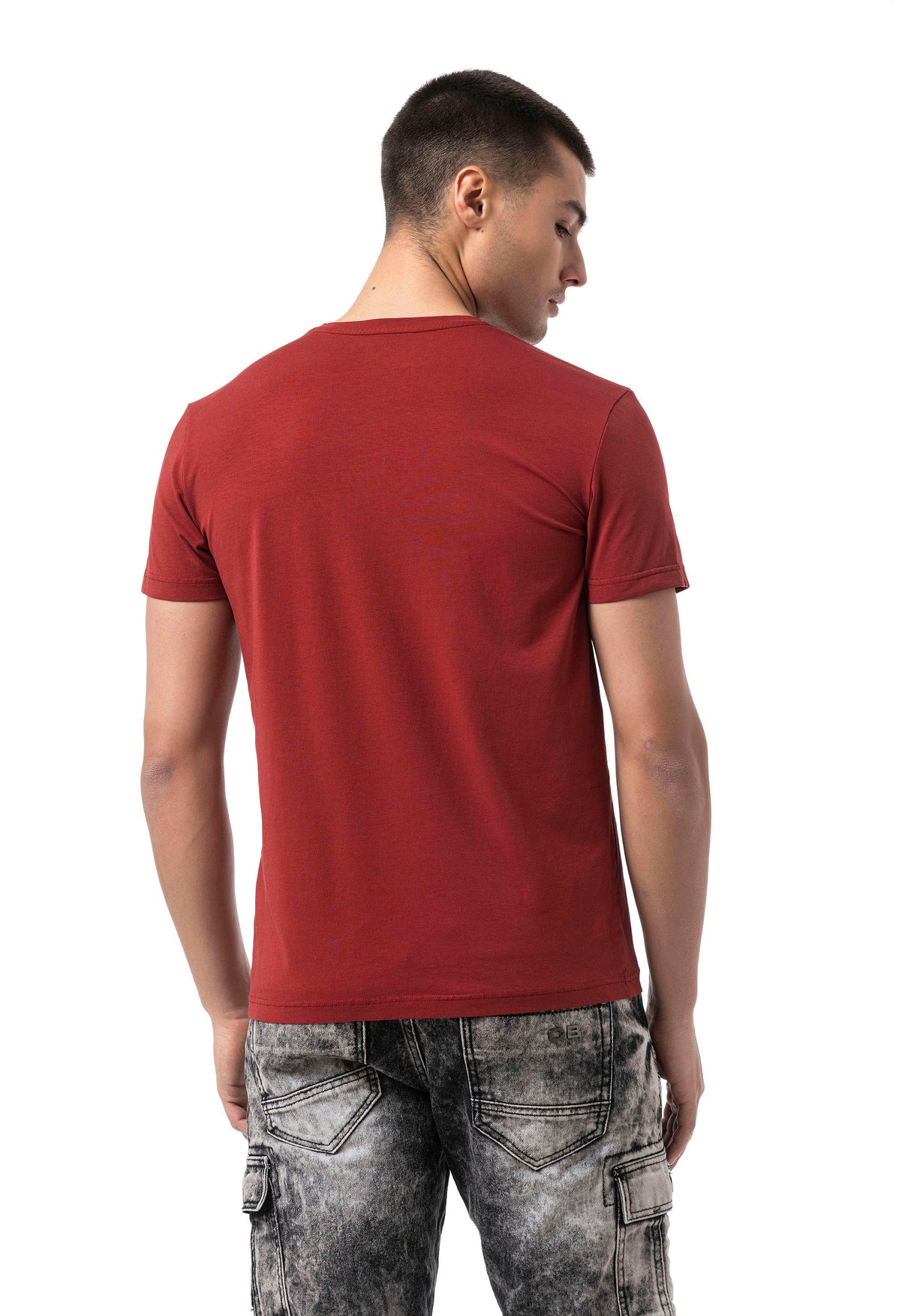 Erkek Regular Fit Baskılı Pamuklu T-shirt CT827