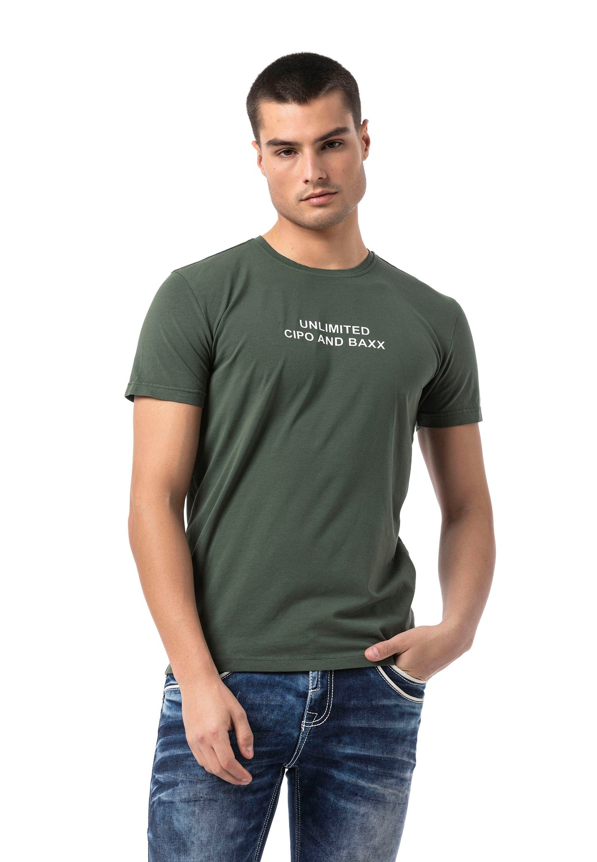 Erkek Regular Fit Baskılı Pamuklu T-shirt CT827