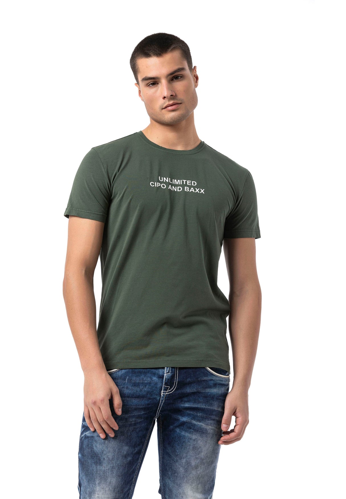 Erkek Regular Fit Baskılı Pamuklu T-shirt CT827