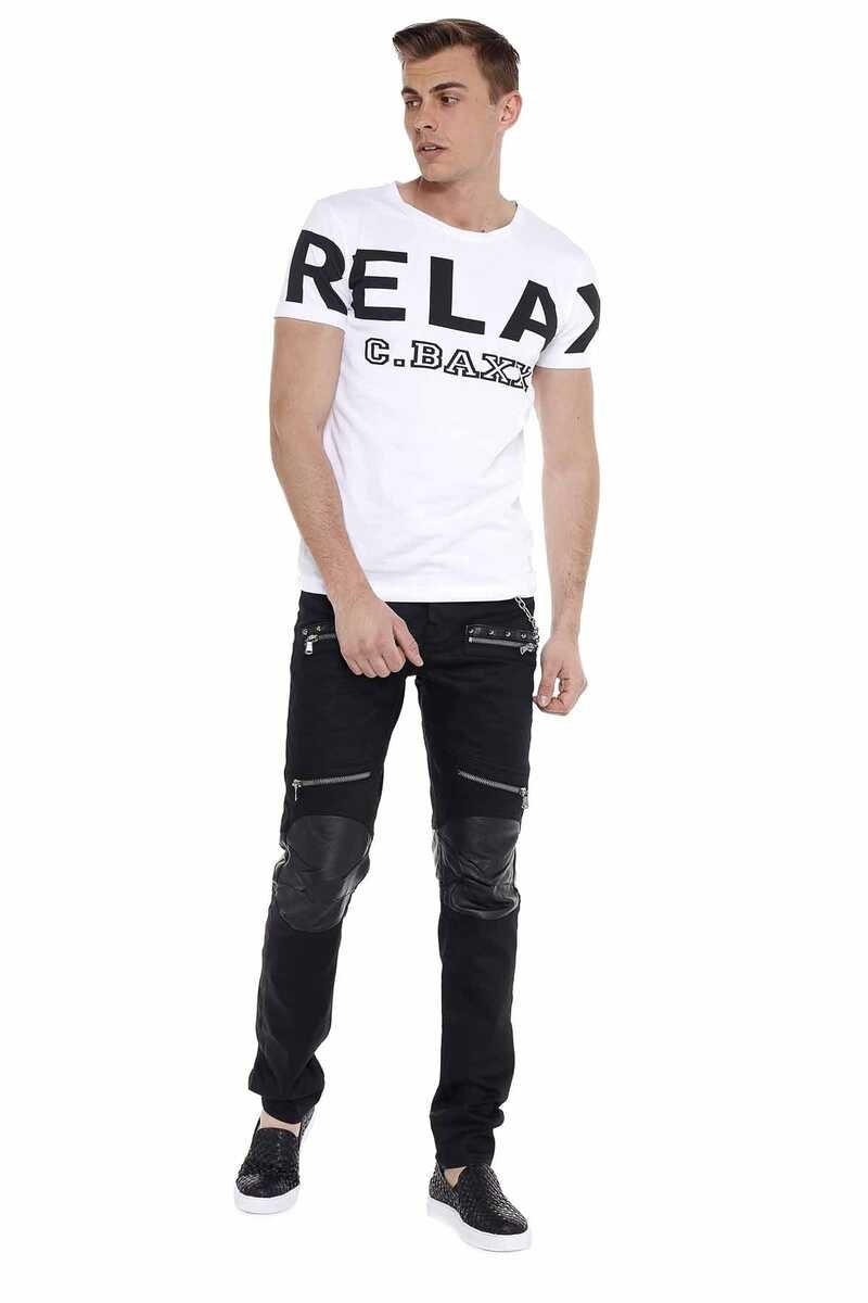 CD380 Rock Temalı Punk Zincir Detaylı Kot Pantolon