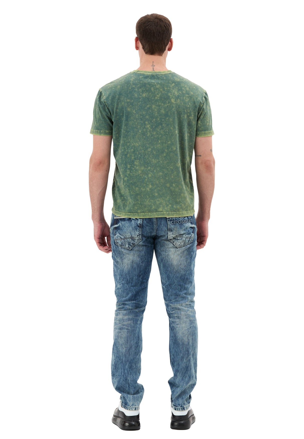 Erkek Yıkamalı Tişört Casual Tarz CT853