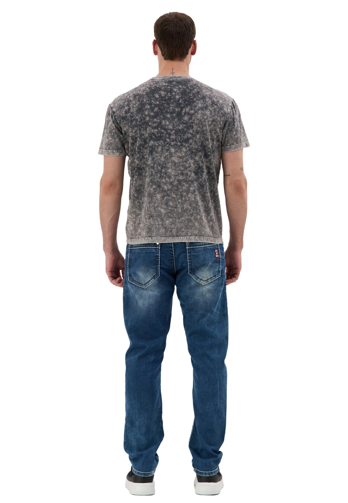Erkek Yıkamalı Tişört Casual Tarz CT853