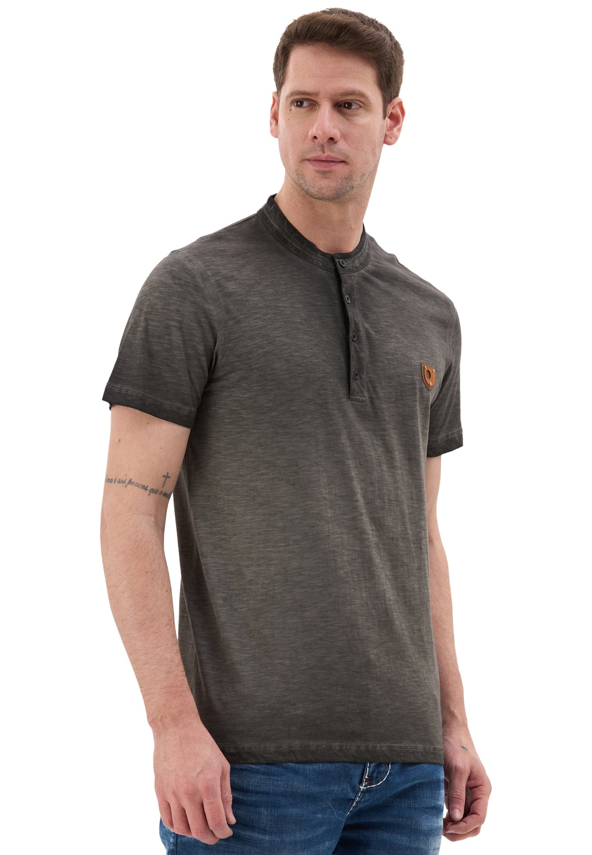 Hakim Yaka Düğmeli Basic Erkek T-Shirt CT835