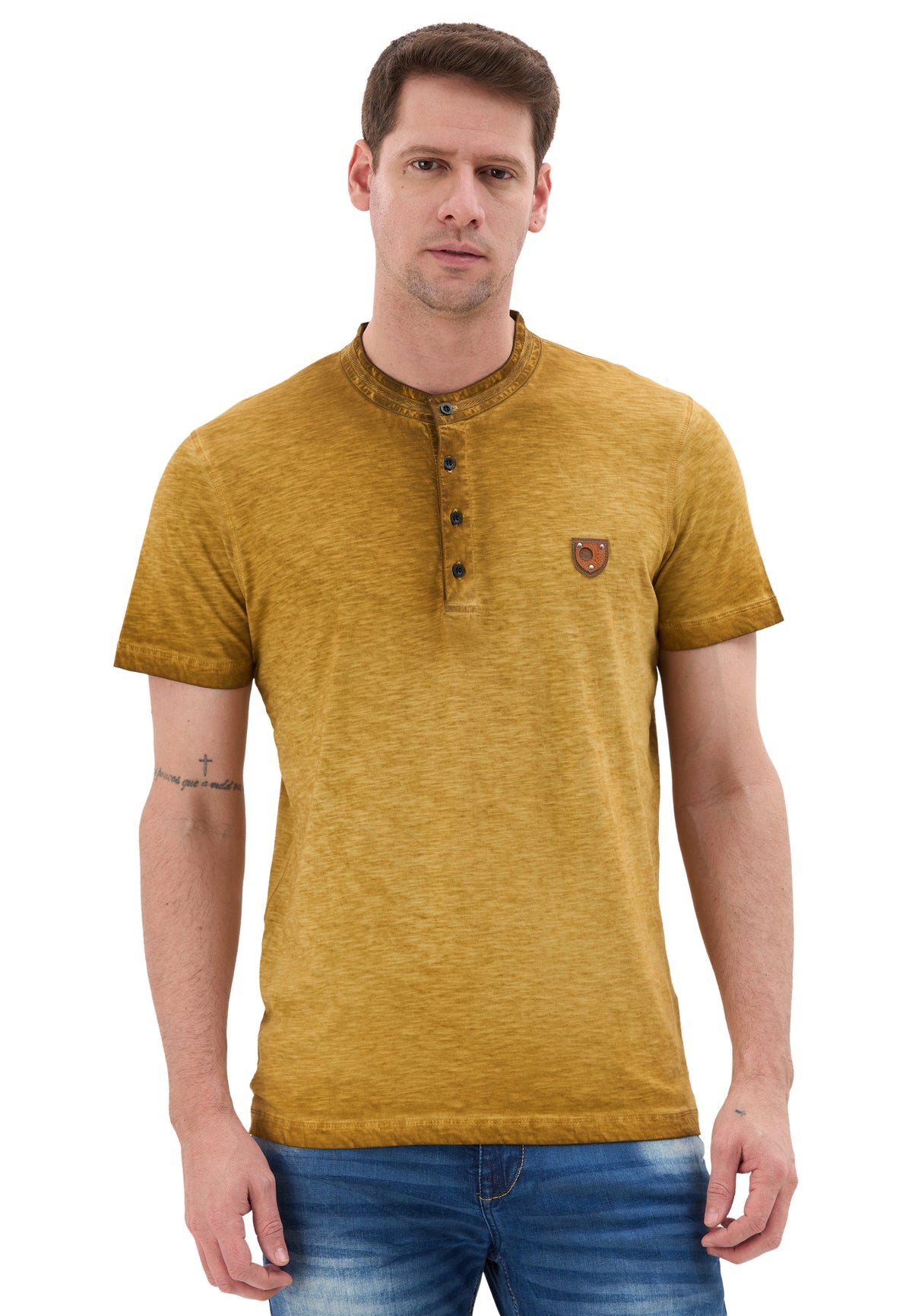Hakim Yaka Düğmeli Basic Erkek T-Shirt CT835