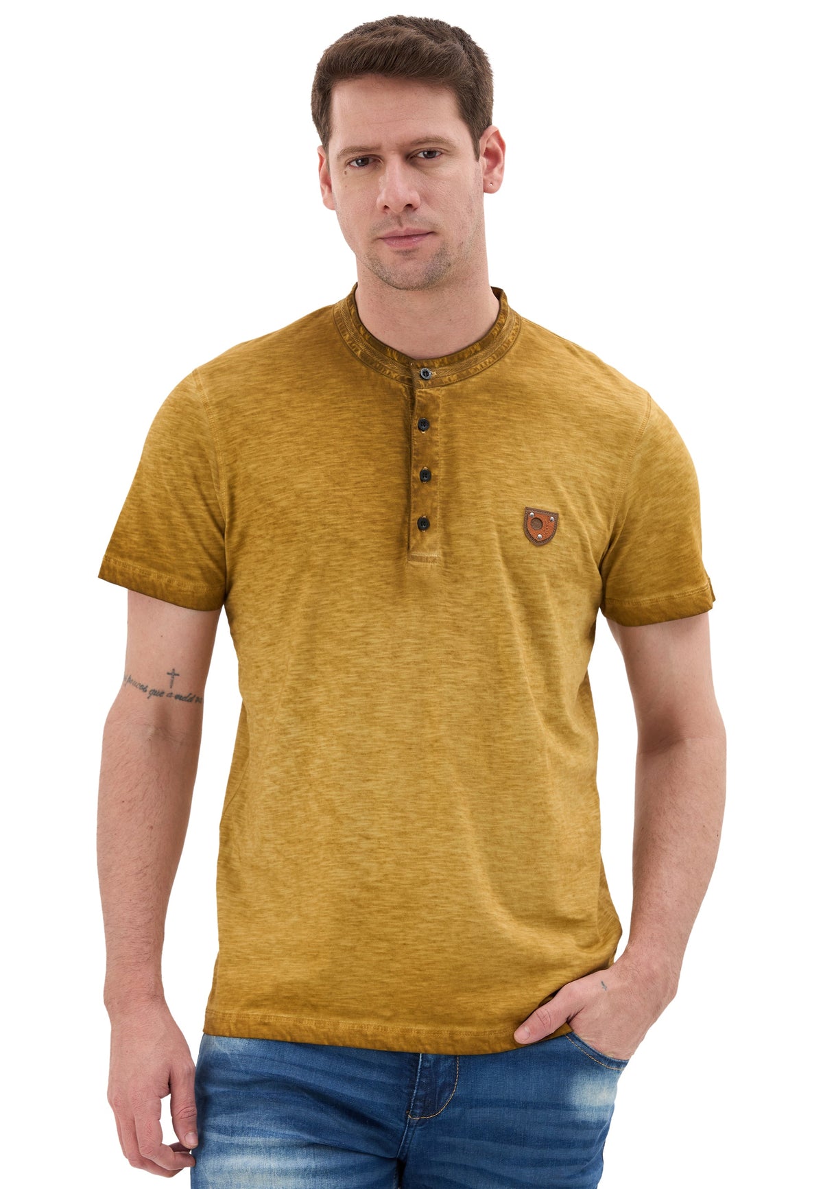 Hakim Yaka Düğmeli Basic Erkek T-Shirt CT835