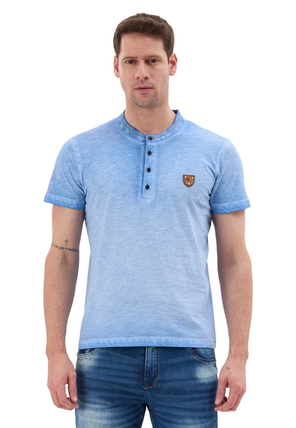 Hakim Yaka Düğmeli Basic Erkek T-Shirt CT835