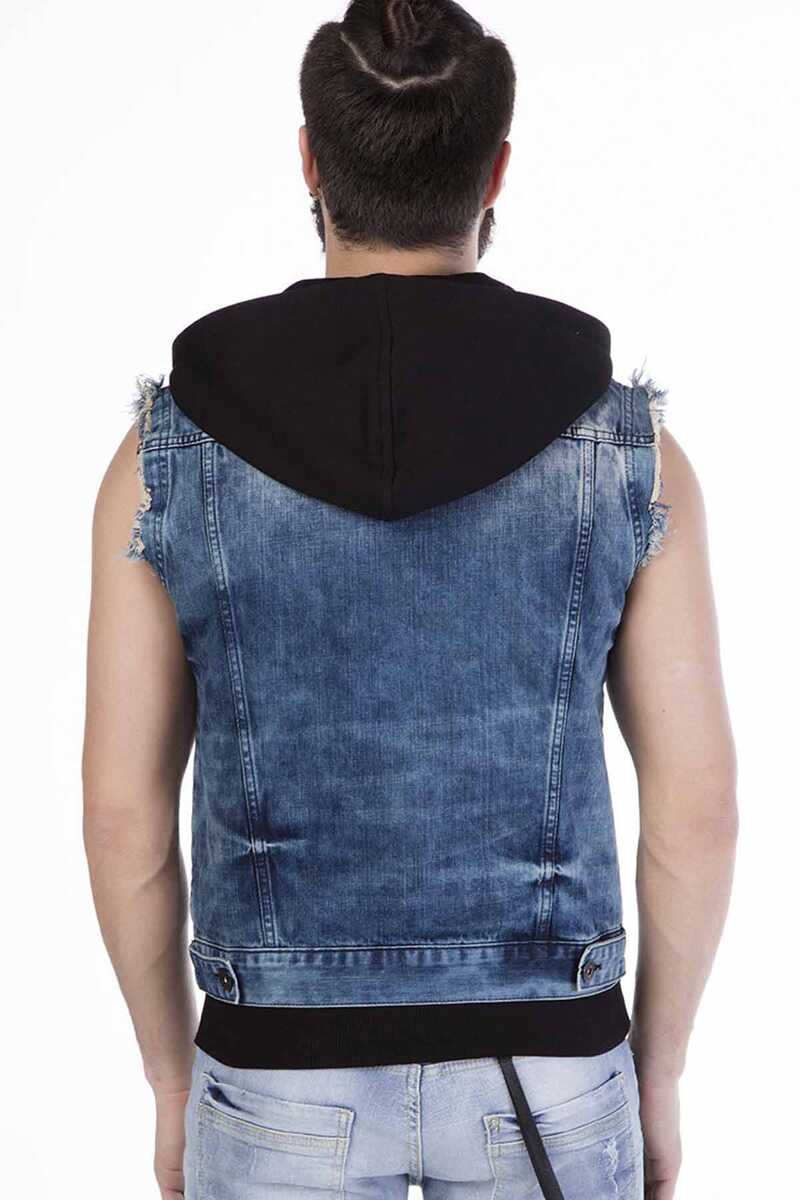 CW106 Kapşonlu Eksitilmiş Tarzda Kot Yelek