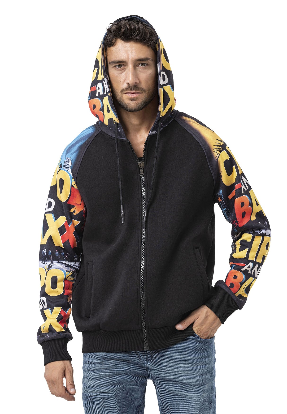 CL589 Erkek Hoodie Sweatshirt –Modern Baskılı, Kapüşonlu, Rahat Kesim Mevsimlik Sweatshirt