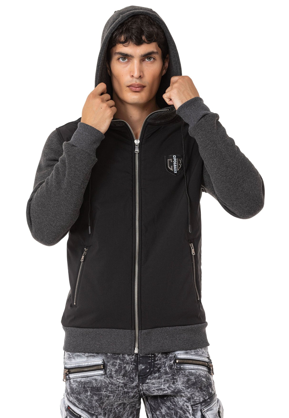 CL552 Erkek Zip Kapşonlu Sweatshirt