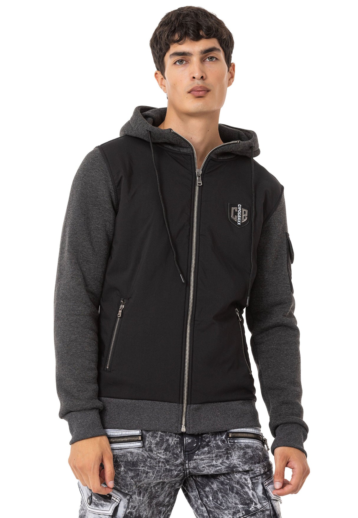 CL552 Erkek Zip Kapşonlu Sweatshirt