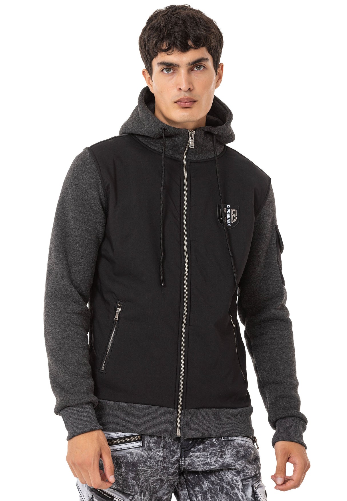 CL552 Erkek Zip Kapşonlu Sweatshirt