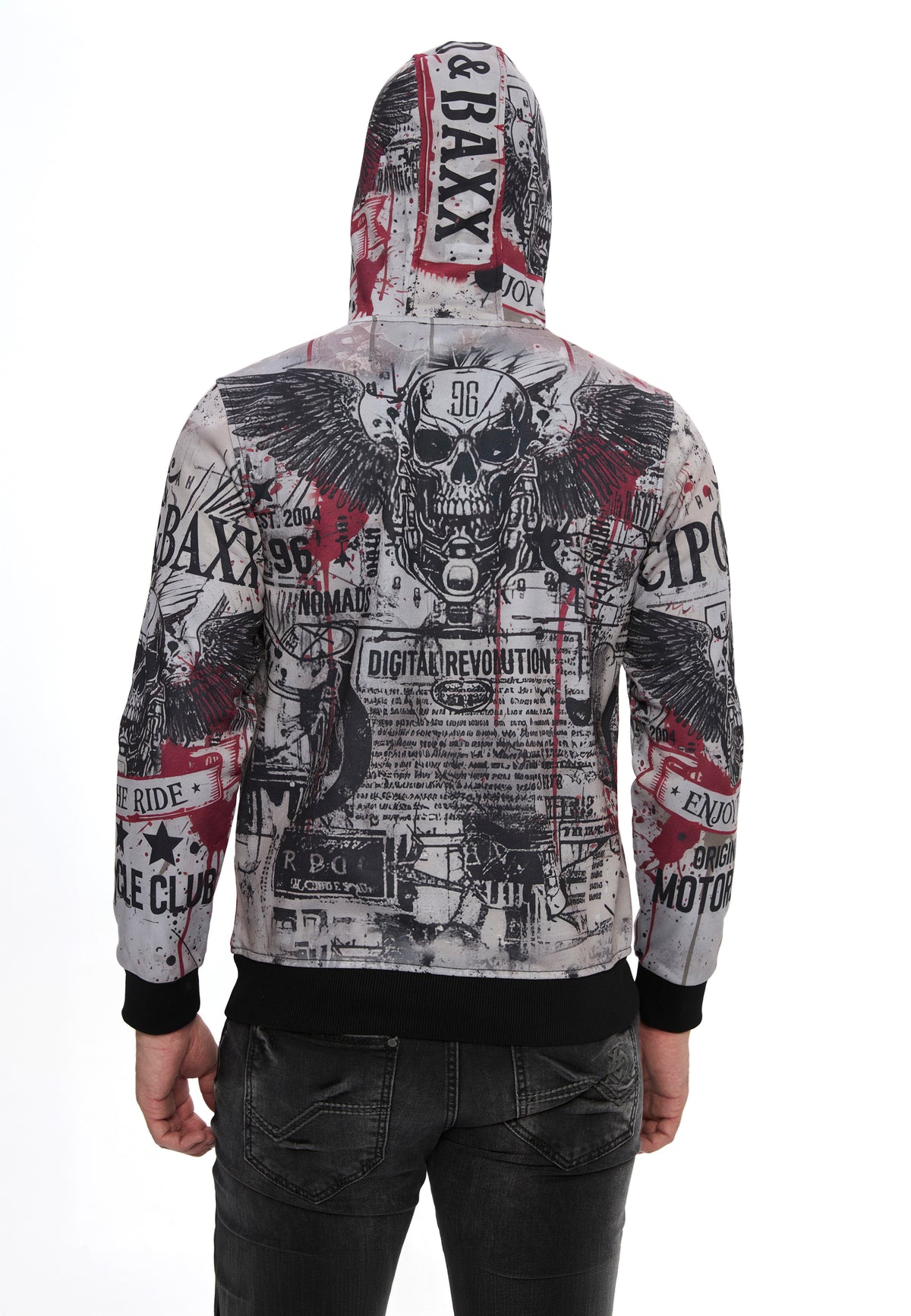 Erkek Kapüşonlu Baskılı Regular Fit Sweatshirt CL614