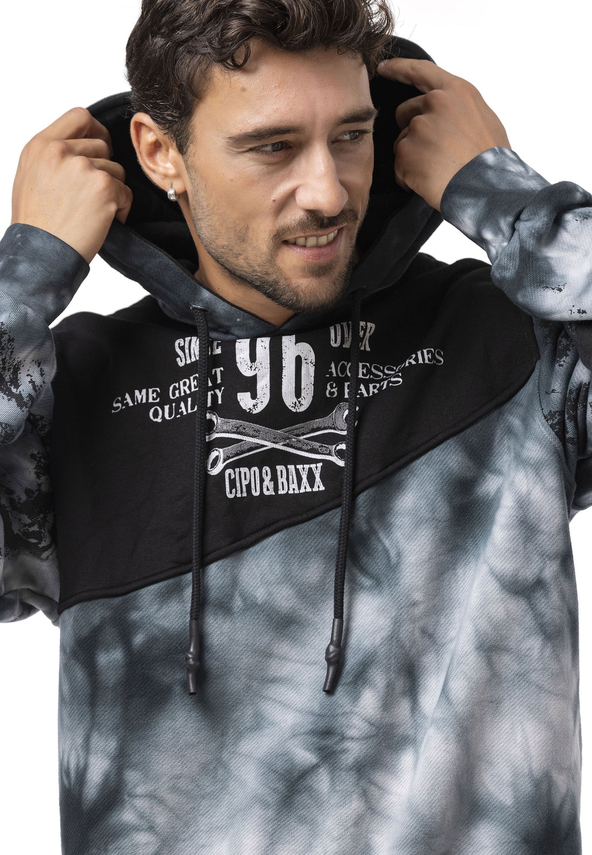CL593 Erkek Hoodie Sweatshirt – Modern Baskılı, Kapüşonlu, Rahat Kesim Sweatshirt