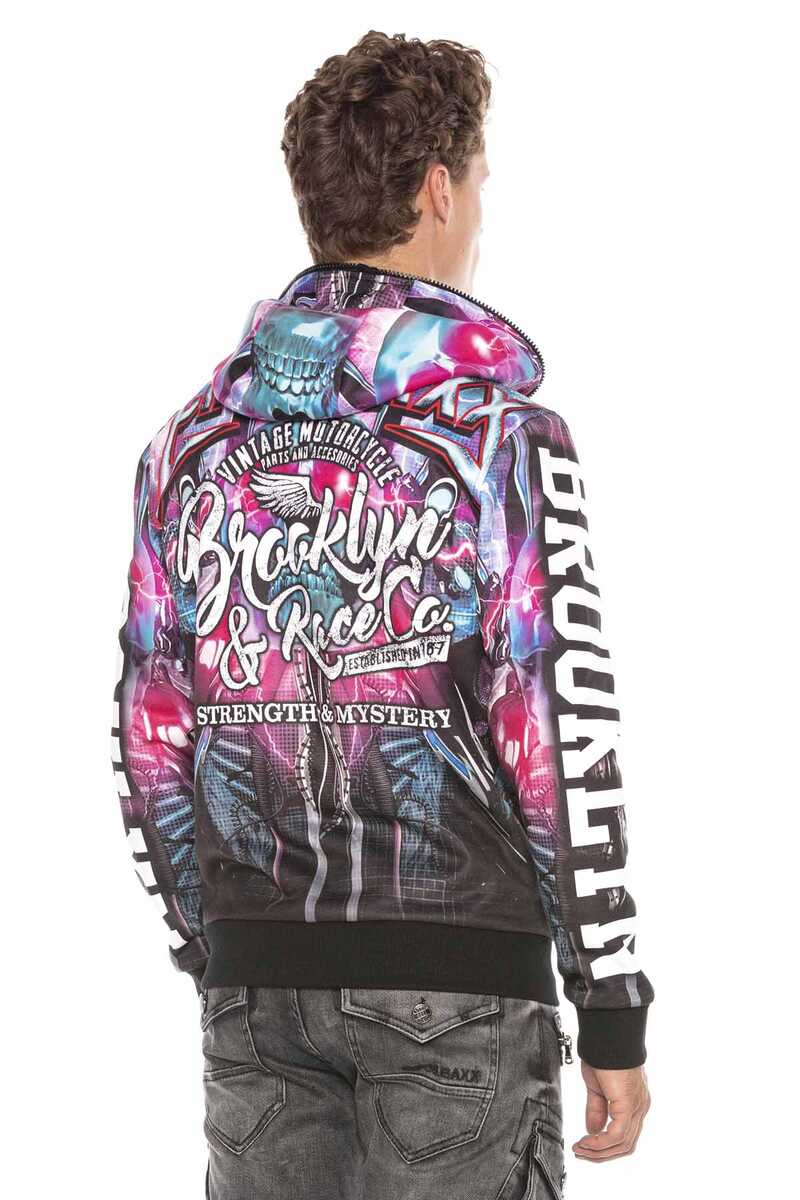 CL416 Cyber Punk Kuru Kafa Baskılı Kapişonlu Sweatshirt