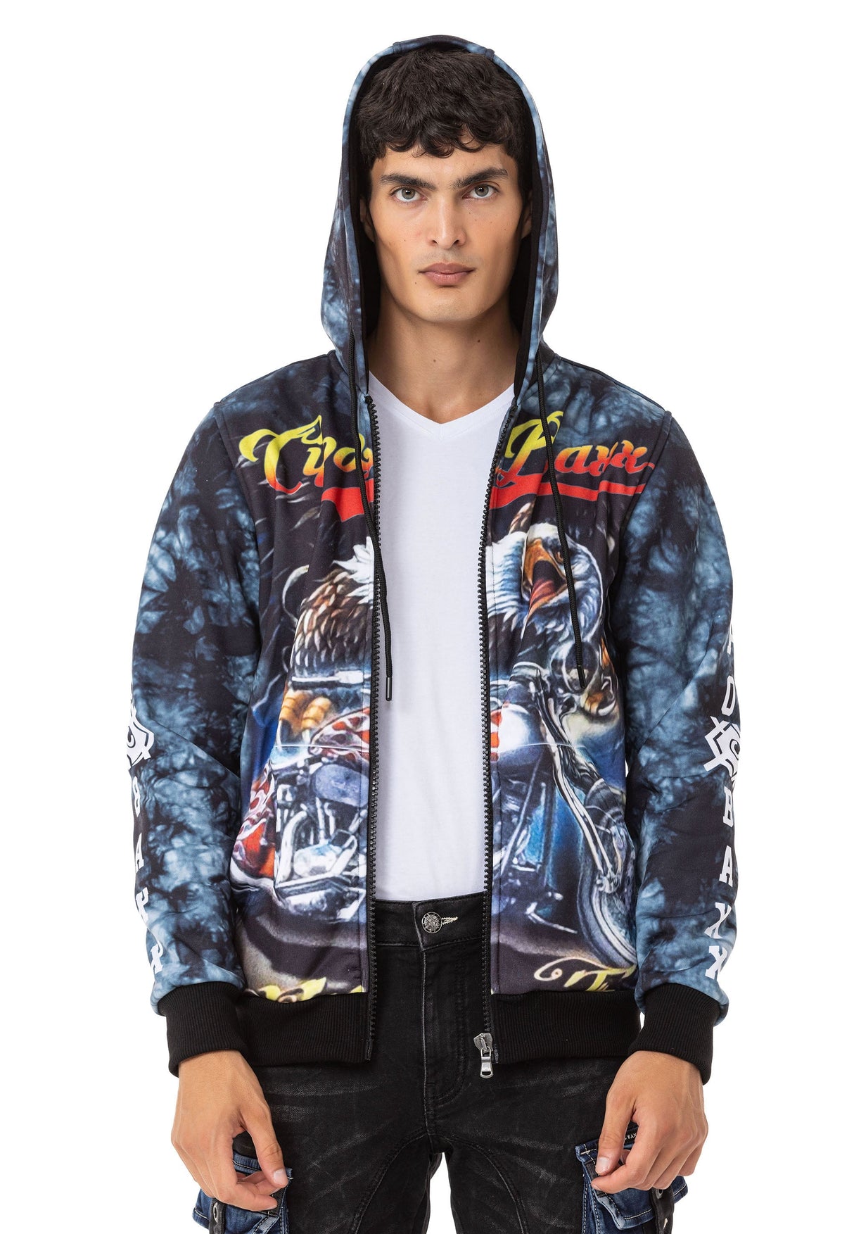 CL551–Men’s Bold Graphic Hooded Sweatshirt