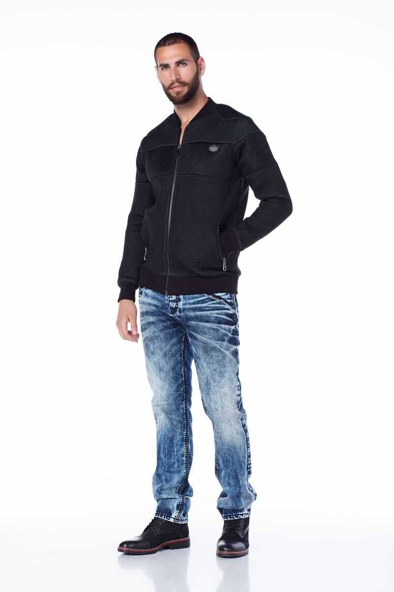 CJ141 Fermuarlı Lastikli Kolej Yaka Erkek Mont