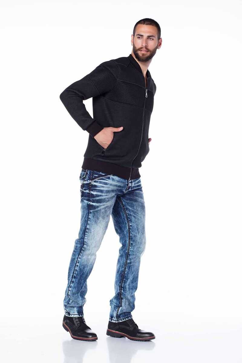 CJ141 Fermuarlı Lastikli Kolej Yaka Erkek Mont