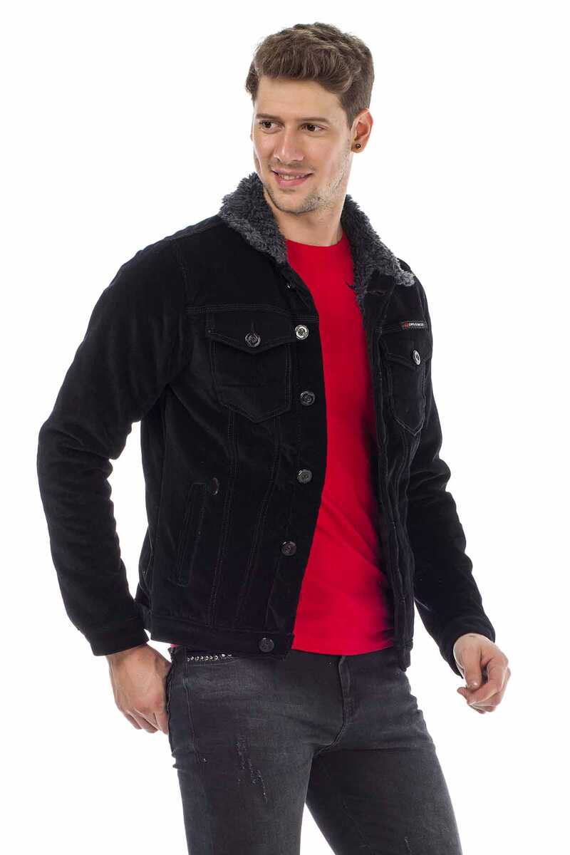 CJ231 İçi Kürklü Düğmeli Erkek Kadife Ceket